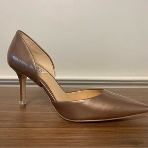 Badgley Mischka D’orsay pumps with rhinestone embellishment. Size 8